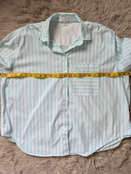 EUC AYR The Deep End Button Down Shirt in Teal Wasabi - Picture 10 of 16